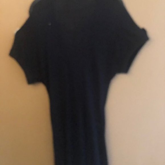 MARCIANO BLACK LONG BUTTON DOWN S/S DRESS Medium - Picture 3 of 3